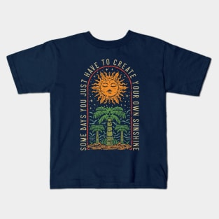Sun Tree Hand Drawn Vintage Kids T-Shirt